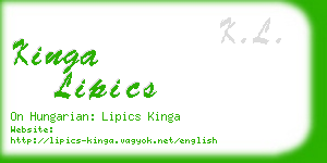 kinga lipics business card